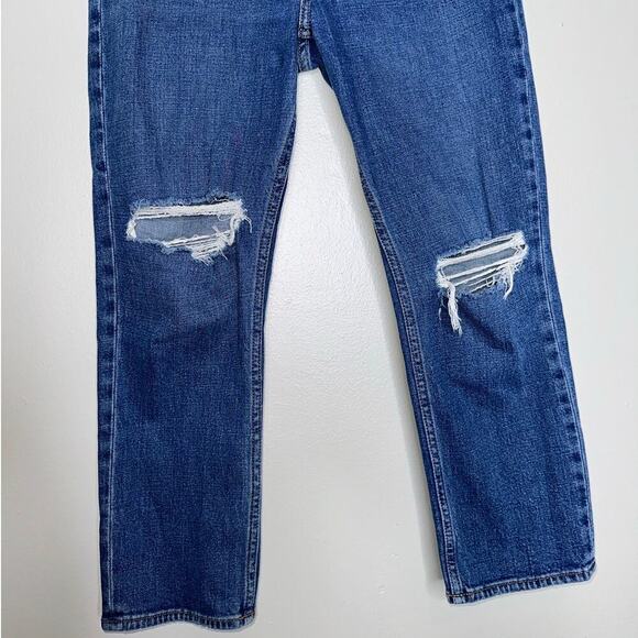 Abercrombie & Fitch Curve Love Ankle Straight Ultra High Rise Jeans Size 26 Blue - Picture 4 of 7